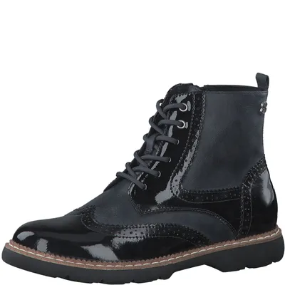 Produktbild von s.Oliver Damen Stiefelette Schnürboot Reißverschluss Lyralochung 5-25465-39, Größe:39 EU, Farbe:Blau