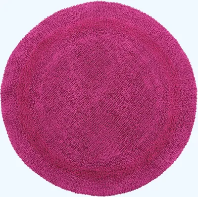 Immagine prodotto di HOMESCAPES Tappeto da bagno rotondo lampone 80 cm in 100% cotone