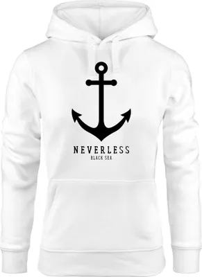 Produktbild von Hoodie Damen Anker Nautical Sailor Segeln Kapuzen-Pullover für Frauen Neverless® weiß S