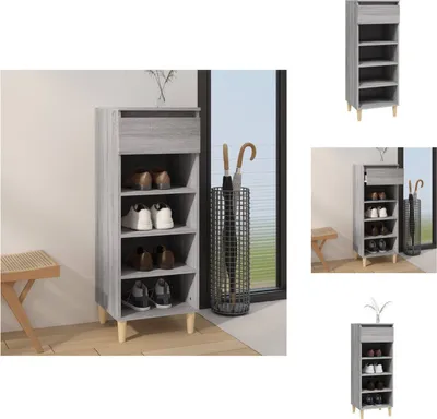 Zdjęcie produktu dla vidaXL Szafka na buty Szara Sonoma 40x36x105 cm Materiał drewnopochodny - Stojaki i szafki na buty