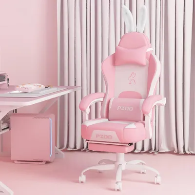 Productafbeelding van Roze Gamingstoel - Bureaustoel - Gamelounge Stoel - Computestoel - Kinderstoel - Ergonomisch Met Voetensteun