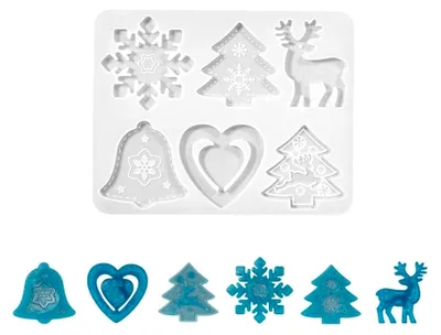 Produktbild von Silikonform | Weihnachtsformen 2 | 6 unterschiedliche Formen