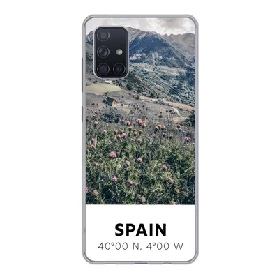 Produktbild von MuchoWow® Handyhülle Schutzhülle Hülle für Samsung Galaxy A51 5G Spanien - Berge - Blumen Silikon Softcase Handy Hülle - Abbildung