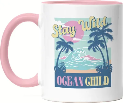 Produktbild von Stay Wild Ocean Child Tasse Rosa Strandkind Beach Ozean Sun Sommer