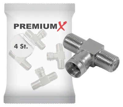 Produktbild von 4x F-Stecker auf 2x F-Kupplungen Verbinder Adapter Koax- und Antennenkabel