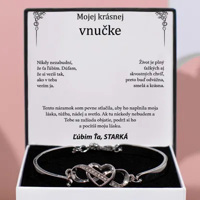 Produktbild von Náramok s citátom Mojej krásnej vnučke – Vždy si ma ponechaj vo svojom srdci – ZOE_HEARTBRACELET