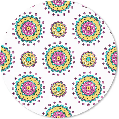 Produktbild von MuchoWow® Mauspad Mousepad Mädchen - Blumen - Mandala - Muster - Mädchen - Kinder - Kinder 20x20 cm - Mousepads - Maus Mat - Pad - Mausunterlage - Schreibtischmatte
