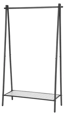 Produktbild von Kleiderständer schwarz – Garderobenständer – 40 kg Tragkraft – 92,5 x 33,5 x 153 cm