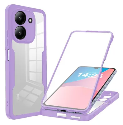 Produktbild von 360 Grad Handyhülle für Xiaomi Redmi 13C Full Cover Rundum Schutz Farbe: Violett