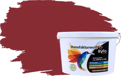 Produktbild von RyFo Colors Bunte Wandfarbe Manufakturweiß Holunder 10l - weitere Violett Farbtöne und Größen erhältlich, Deckkraft Klasse 1, Nassabrieb Klasse 1