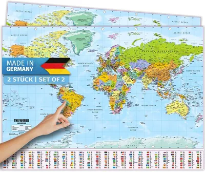 Produktbild von Weltkarte XXL Poster - 140 x 100 cm | Riesige Weltkarte in gestochen scharfer Qualität | 3D Relief Weltkarte als Wanddekoration für Zuhause und Büro