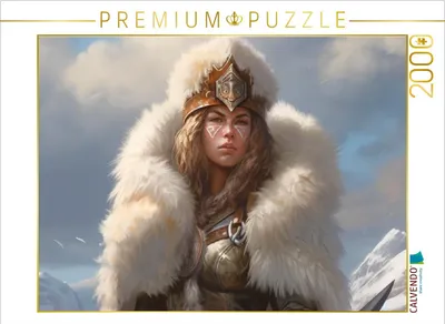 Produktbild von CALVENDO Puzzle Kriegerin in Fellkleidung | 2000 Teile Lege-Größe 90x67cm Foto-Puzzle für glückliche Stunden