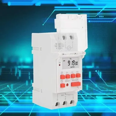 Produktbild von 35mm-Tageswechselschaltgerät für DIN-Rail, 16-tägiges Programm für den häuslichen Einsatz, 24/7 programmierbar