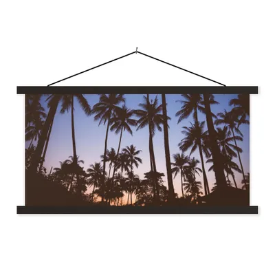 Produktbild von MuchoWow® Textilposter Palme - Tropisch - Sommer - Himmel 150x75 cm mit schwarzem Rahmen - Posterleiste
