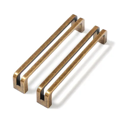 Productafbeelding van Set van 6 vintage meubelgrepen van messing, 128 mm, geschikt voor meubels en kasten