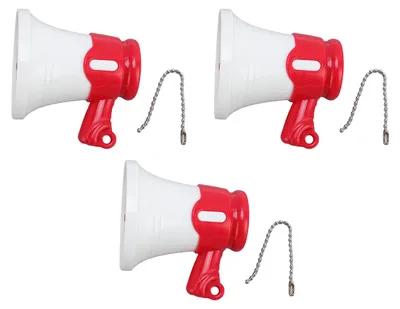 Produktbild von 3 Stück Mini-Megaphon-Spielzeug für Kinder, lustiger Musik-Lautsprecher, Schlüsselanhänger mit eingebauten Liedern, Rollenspiel, Rollenspiel-Requisite