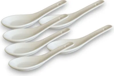 Produktbild von White and black Series ASIATICA | Porzellan-Löffel-Set Asien / Ramen