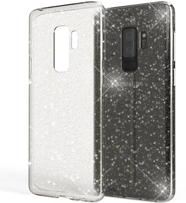 Image de NALIA Glitter Housse pour téléphone portable Samsung Galaxy S9 Plus Cover Glitter Silikon Case Transparent