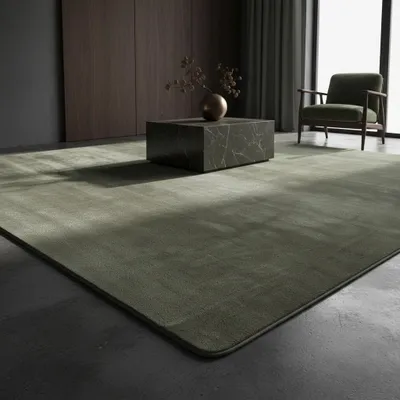 Produktbild von Kurzflorteppich Einfarbig Pflegeleicht Waschbar Strapazierfähig | Grün 240x340 cm Wohnzimmer  Rutschfest | ISAR – Kadima Design