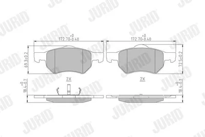 Produktbild von JURID Bremsbeläge Satz Vorne für CHRYSLER VOYAGER IV (RG, RS) 572509J
