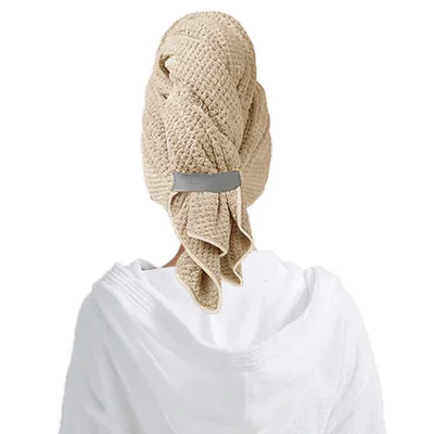 Produktbild von STILVORA Turban-Handtuch, Mikrofaser-Handtuch mit Turban-Design – saugfähig, schnell trocknend, Korallenfleece, Haarhandtuch, trocknet Haare schnell, Aprikosen