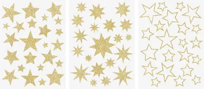Produktbild von Fenster Sticker Sterne Gold Fensterbild 21.0 x 29.7 cm Kunststoff Weihnachten selbstklebend