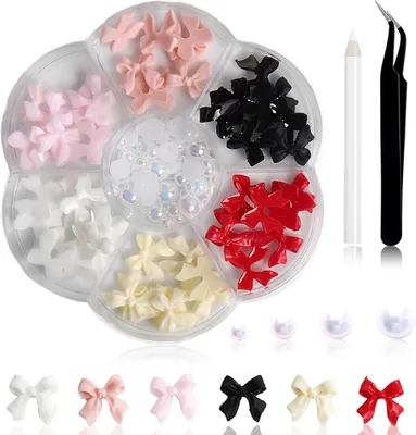 Produktbild von Strasssteine für Nägel - Nail Art Dekorationen - 3D-Nagelset - Pinzette - Nageldiamanten - Weiße Perlen - für Kleidung, Tassen, Schuhe und Nagelkunst