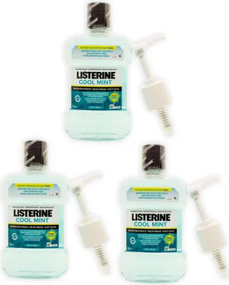 Produktbild von 3x Listerine Cool mint - Zero 1000 ml mit Pumpe - doppelte Menge