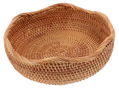 Image de Panier rond en rotin - Fabriqué à la main pour le pain et les snacks