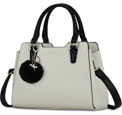 Productafbeelding van Handtas dames, medium formaat, kunstleer, handtas met handgreep, schoudertas, beige
