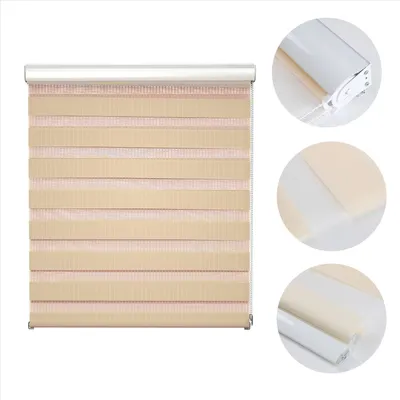 Produktbild von Doppelrollo ALU Cream 60cm x 150cm Klemmträgern Klemmträger duo rollos