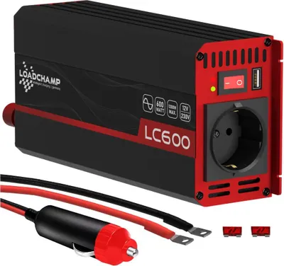 Produktbild von Wechselrichter 600W 1200W max. Spannungswandler 12V 230V Reiner Sinus Inverter