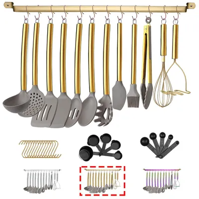 Immagine prodotto di Omgoods - Set di 38 utensili da cucina in silicone con supporto
