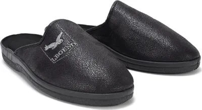 Produktbild von Herren Hausschuhe Kunstleder Slippers Slip On Schlappen Legend Schwarz Gr.44