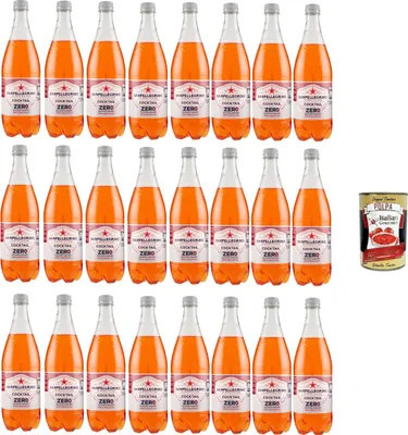 Produktbild von 24x Cocktail zero Ingwer Zero PET ohne Zucker 0,75l Aperitivo Softdrink ohne Alkohol ohne Zucker + Italian Gourmet polpa 400g
