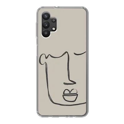 Produktbild von MuchoWow® Handyhülle Schutzhülle Hülle für Samsung Galaxy A32 5G Gesicht - Abstrakt - Strichzeichnung Silikon Softcase Handy Hülle - Softcase