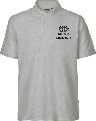 Produktbild von Huuraa Herren Polo Shirt Musikmeister Spielmanszug 3XL Sport Grey Bio Baumwolle Fairtrade Poloshirt Geschenkidee