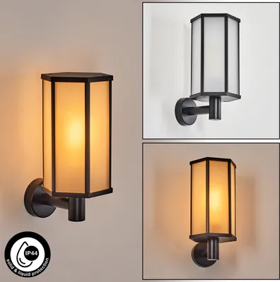 Produktbild von Atri Außenleuchte aus Metall/Glas in Schwarz/Milchglas