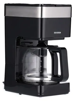 Produktbild von Severin KA 9263, Filterkaffeemaschine, 1,25 l, Gemahlener Kaffee, 900 W, Schwarz, Edelstahl