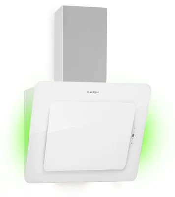 Produktbild von Klarstein Helena Dunstabzugshaube kopffrei, Kopffreihaube Wandhaube mit 595 m³/h, RGB Ambiente-Licht, Umluft & Abluft, LED-Beleuchtung, Touch-Control, 60 cm, weiß