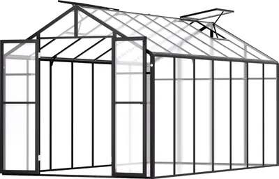 Zdjęcie produktu dla Szklarnia z poliwęglanu VEVOR, 236 x 402,5 x 207 cm, szklarnia zewnętrzna, pawilon do uprawy roślin z podwójnymi drzwiami, aluminium, odpowiednia do ogrodów zewnętrznych