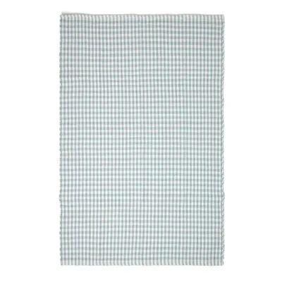 Produktbild von HOMESCAPES Webteppich blau-weiß kariert - Baumwollteppich Vichy-Karo, 60x90 cm