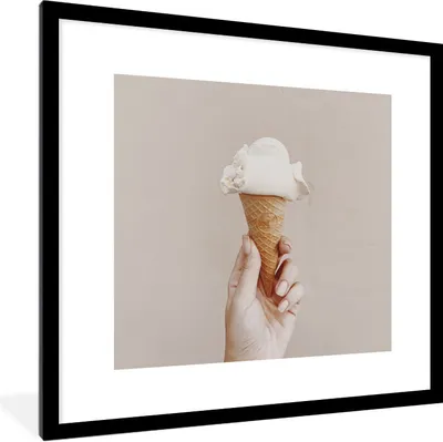 Produktbild von MuchoWow® Gerahmtes Poster Sommer - Eiscreme - Braun 40x40 cm - Poster mit Schwarzem Bilderrahmen Wandposter Rahmen Foto Bilder - Poster - Plakat im Rahmen
