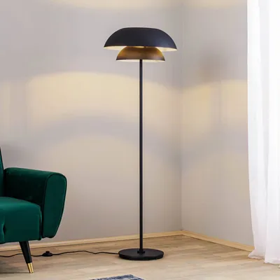 Produktbild von Lucande Stehleuchte Kellina, 151 cm, schwarz, Metall, E27