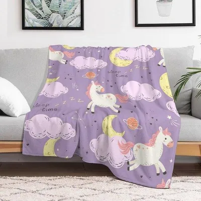 Produktbild von Unyqoos® Gemütliche und bunte Einhorndecke für Kinder und Wohnkultur