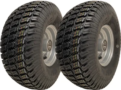 Produktbild von 15x6.00-6 Rasenmäher-Räder 4ply P332 Reifen auf Felge 20mm Lager (2er Set)