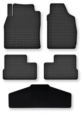 Produktbild von Gummi-Fußmatten + Tunnel für Volvo C40 2021- (Schrägheck) – 5-tlg, Schwarz, Semi-Universal, angepasst – Wielganizator Semi-Universal