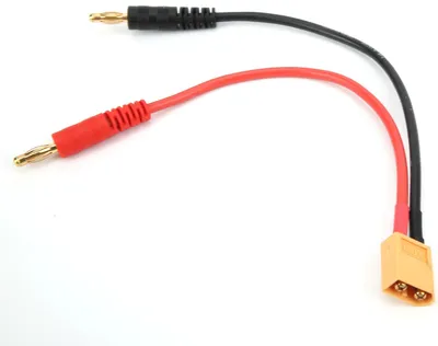 Image de câble de chargeur RC 15cm XT60 vers fiche banane 4.0mm 14AWG pour chargeur de batterie Lipo