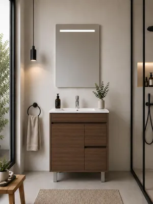 ORIGEN BATH ISQUIA Badmöbel mit Waschbecken 50x40 cm, Tea-Esche