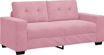 Image de vidaXL Canapé deux places rose 180x77x82 cm Velours